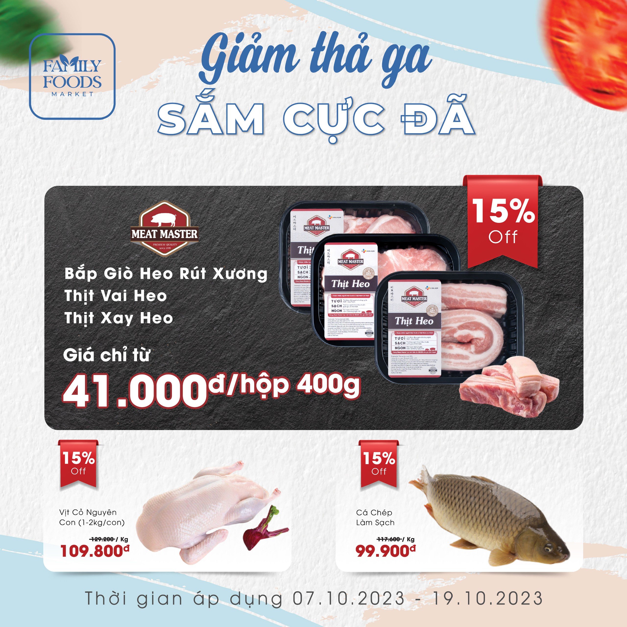 siêu sale các sản phẩm thịt, hải sản