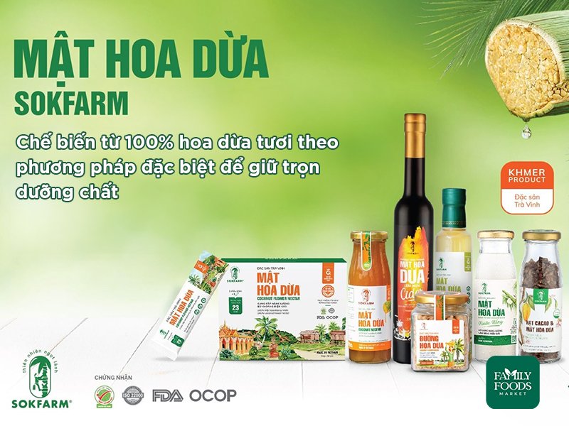 Mật hoa dừa Sokfarm - Quà tặng sức khỏe và gia đình